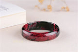 Pink Jade Bangle Bracelet Flower Gemstone Jadeite Jade Jewelry