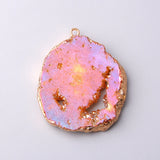 Natural Pink Quartz Druzy Pendant Necklace
