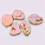 Natural Pink Quartz Druzy Pendant Necklace