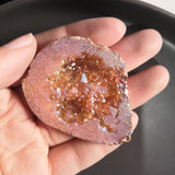 Natural Pink Quartz Druzy Pendant Necklace