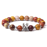 Pink Stone Beads Bracelet Lucky Rose Crown Women Jewelry Charm Bracelet