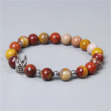 Pink Stone Beads Bracelet Lucky Rose Crown Women Jewelry Charm Bracelet