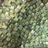 Prehnite 8-8.5mm Cube Faceted Beads for Jewelry Making