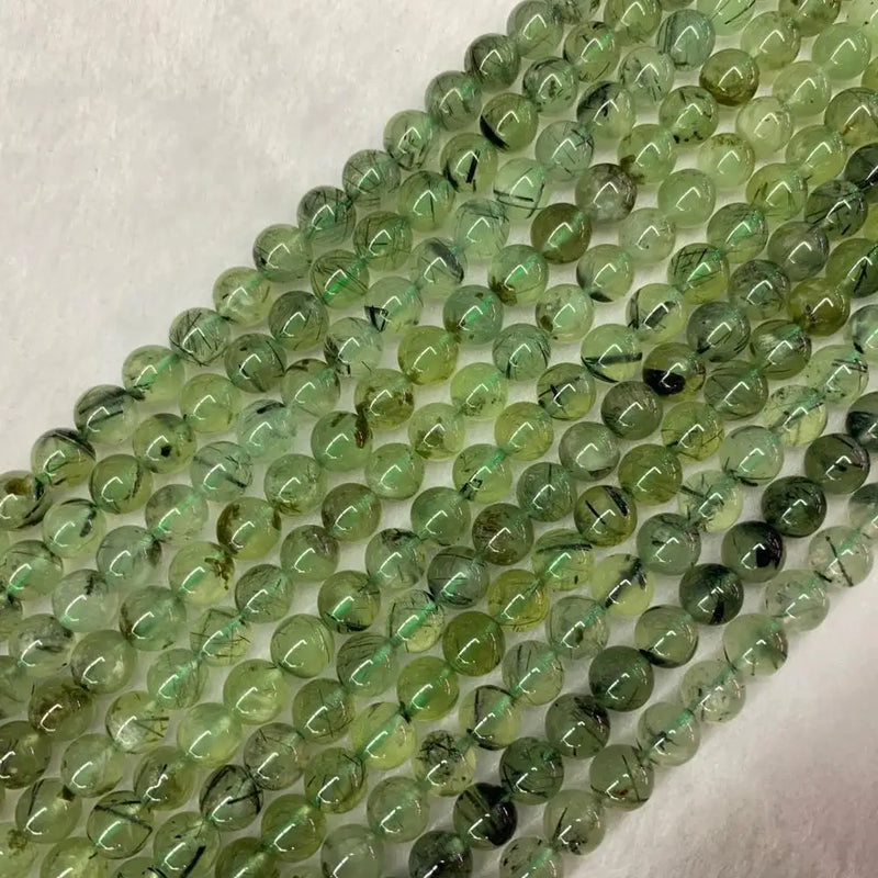 Natural Prehnite Beads for Bracelets 15'' DIY Spacer Trinket