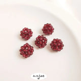 Natural Garnet Hand-Woven Flower Ball Beads Loose Beads DIY Jewelry