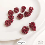 Natural Garnet Hand-Woven Flower Ball Beads Loose Beads DIY Jewelry