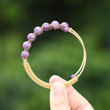 Natural Purple Bracelet Handmade with Healing Stones