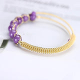 Natural Purple Bracelet Handmade with Healing Stones