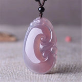Natural Purple Chalcedony Agate Pixiu Fu Shou Ruyi Ziqi Donglai Jade Pendant