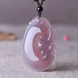 Natural Purple Chalcedony Agate Pixiu Fu Shou Ruyi Ziqi Donglai Jade Pendant