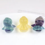 Purple Jade-Like Stone Carving Bear Angel Pendant, Hand-Carved Accessories