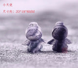 Purple Jade-Like Stone Carving Bear Angel Pendant, Hand-Carved Accessories