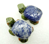 Natural Quartz Crystal Tiger Opal Eye Sodalite Turtle Pendant