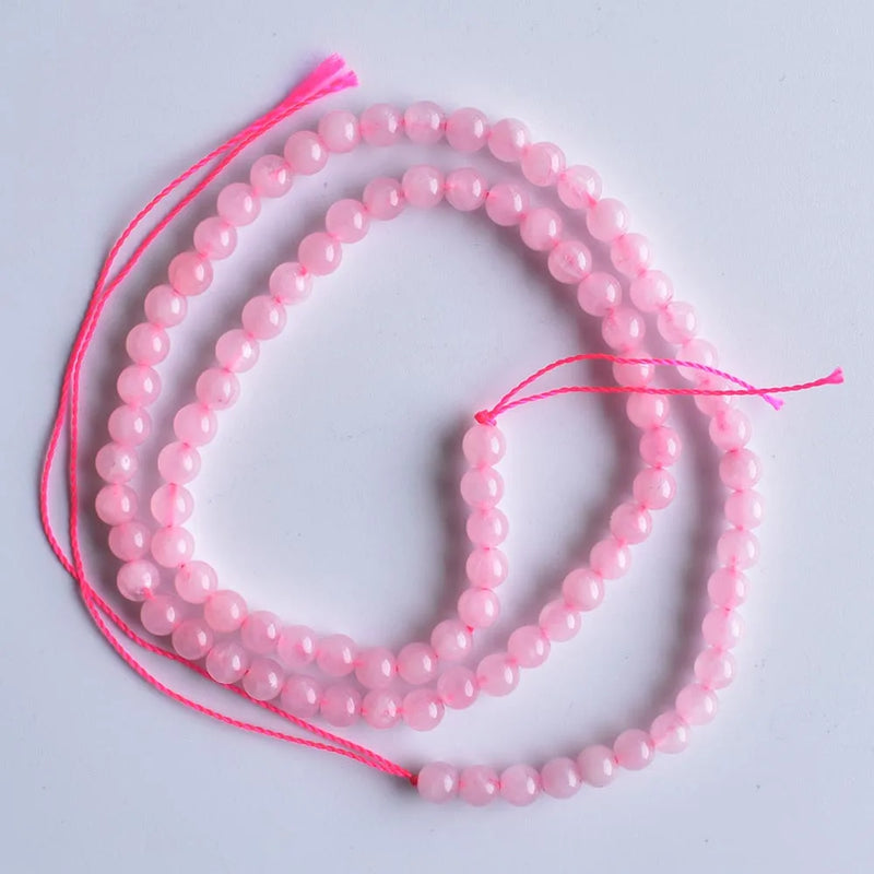 Natural Quartz Stone Pink Beads 4-12mm for Jewelry Making DIY