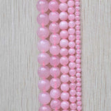 Pink Round Quartz Stone Loose Beads for Jewelry Making DIY Bracelet Necklace