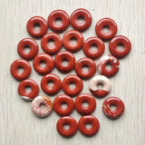 Rainbow Stone Circle Donut Beads 18mm for Jewelry Making 24pcs