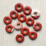 Rainbow Stone Circle Donut Beads 18mm for Jewelry Making 24pcs
