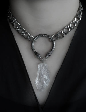 Raw Quartz Serpentes Choker Necklace