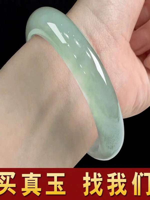 Natural Green Jadeite Jade Bangle for Women