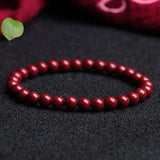Cinnabar Jade Buddha Beads Bracelet for Peace