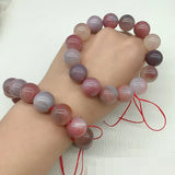 Chalcedony Agate Bead Bracelet with Jade Gift