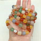 Chalcedony Agate Bead Bracelet with Jade Gift