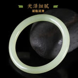 Natural Chalcedony Hetian Jade Bangle Cyan Jade Bracelet