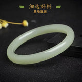 Natural Chalcedony Hetian Jade Bangle Cyan Jade Bracelet