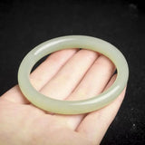 Natural Chalcedony Hetian Jade Bangle Cyan Jade Bracelet