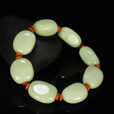 Natural Chalcedony Hetian Jade Beads Bracelet Gift