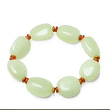 Natural Chalcedony Hetian Jade Beads Bracelet Gift