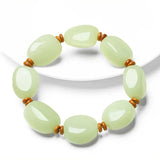 Natural Chalcedony Hetian Jade Beads Bracelet Gift