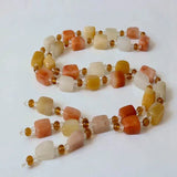 Natural Chalcedony Jade Beads Bracelets Sweater Chain for Men Women