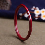 Red Cinnabar Jade Bangle Round Bar Jadeite Bangle Light Red Jade Bracelet