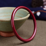 Red Cinnabar Jade Bangle Round Bar Jadeite Bangle Light Red Jade Bracelet