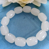 Hand-carved Hetian Chalcedony Jade Bead Bracelets for Couples
