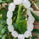 Hand-carved Hetian Chalcedony Jade Bead Bracelets for Couples
