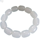 Hand-carved Hetian Chalcedony Jade Bead Bracelets for Couples