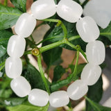 Hand-carved Hetian Chalcedony Jade Bead Bracelets for Couples