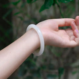 Natural Jade Bangle Round Bar for Women