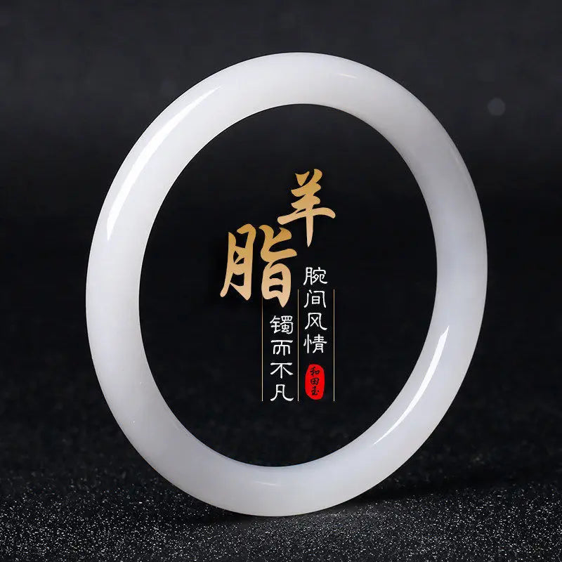 Natural Jade Bangle Round Bar for Women