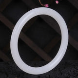 Natural Jade Bangle Round Bar for Women