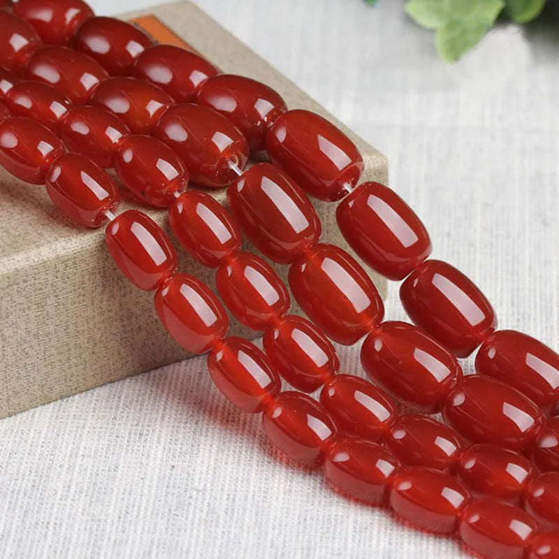 Natural Red Agate Beads Loose Gemstone Beads for Bracelet DIY