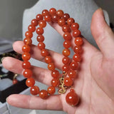 Red Agate Ice Seed Phoenix Blood Longlin Agate Bracelet