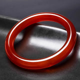 Red Agate Chalcedony Bracelet Hand-Carved Emerald Bangles
