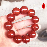 Red Agate Jade Beads Bracelet Handcarved Jade Bangle 14mm 20mm