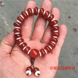 Red Agate Jade Beads Bracelet Handcarved Bangle