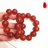 Red Agate Jade Beads Bracelet Handcarved Jade Bangle 14mm 20mm