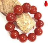 Red Agate Jade Beads Bracelet Handcarved Jade Bangle 14mm 20mm