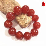 Red Agate Jade Beads Bracelet Handcarved Jade Bangle 14mm 20mm